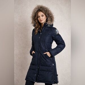 Parajumpers full length puffer with real fur hood